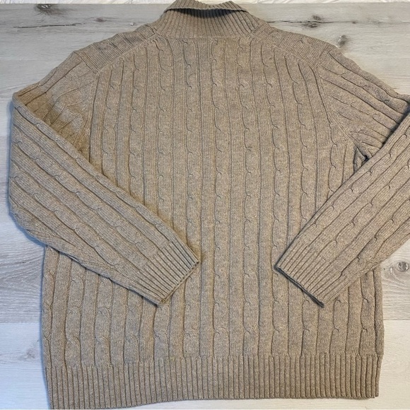 Kenneth Roberts Shawl Neck Cable Knit Sweater, Oatmeal, Size XL - Picture 6 of 6